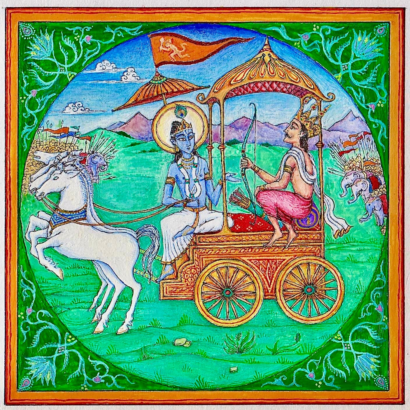 The Chariot of Arjuna on the Battlefield of Kurukshetra